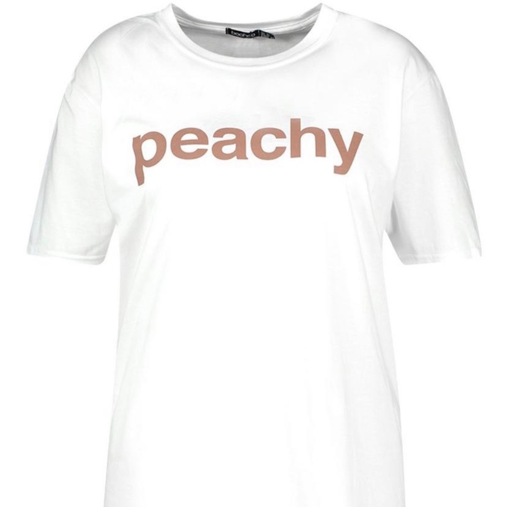 Boohoo Plus Peachy Slogan Tee